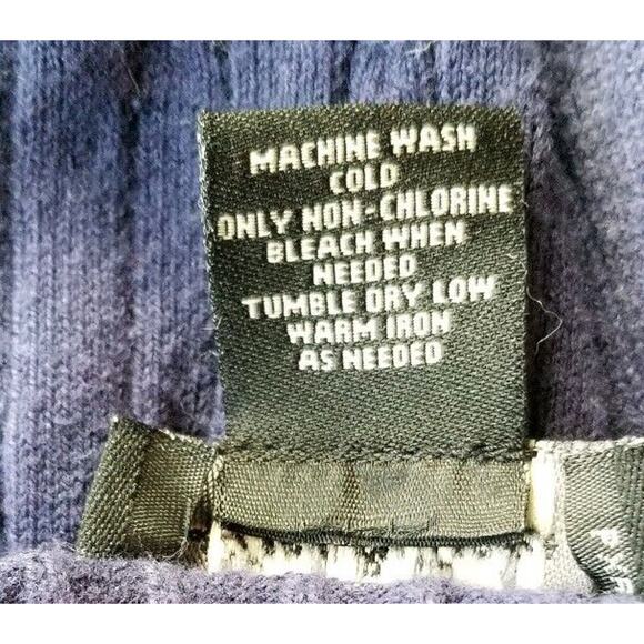 Peck & Peck Womens Cable Knit Sweater XL Blue Round Neck Lightweight - Picture 5 of 6